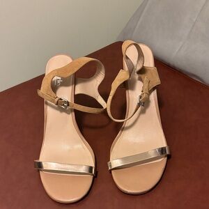 Charles David Suede and Metallic Sandals